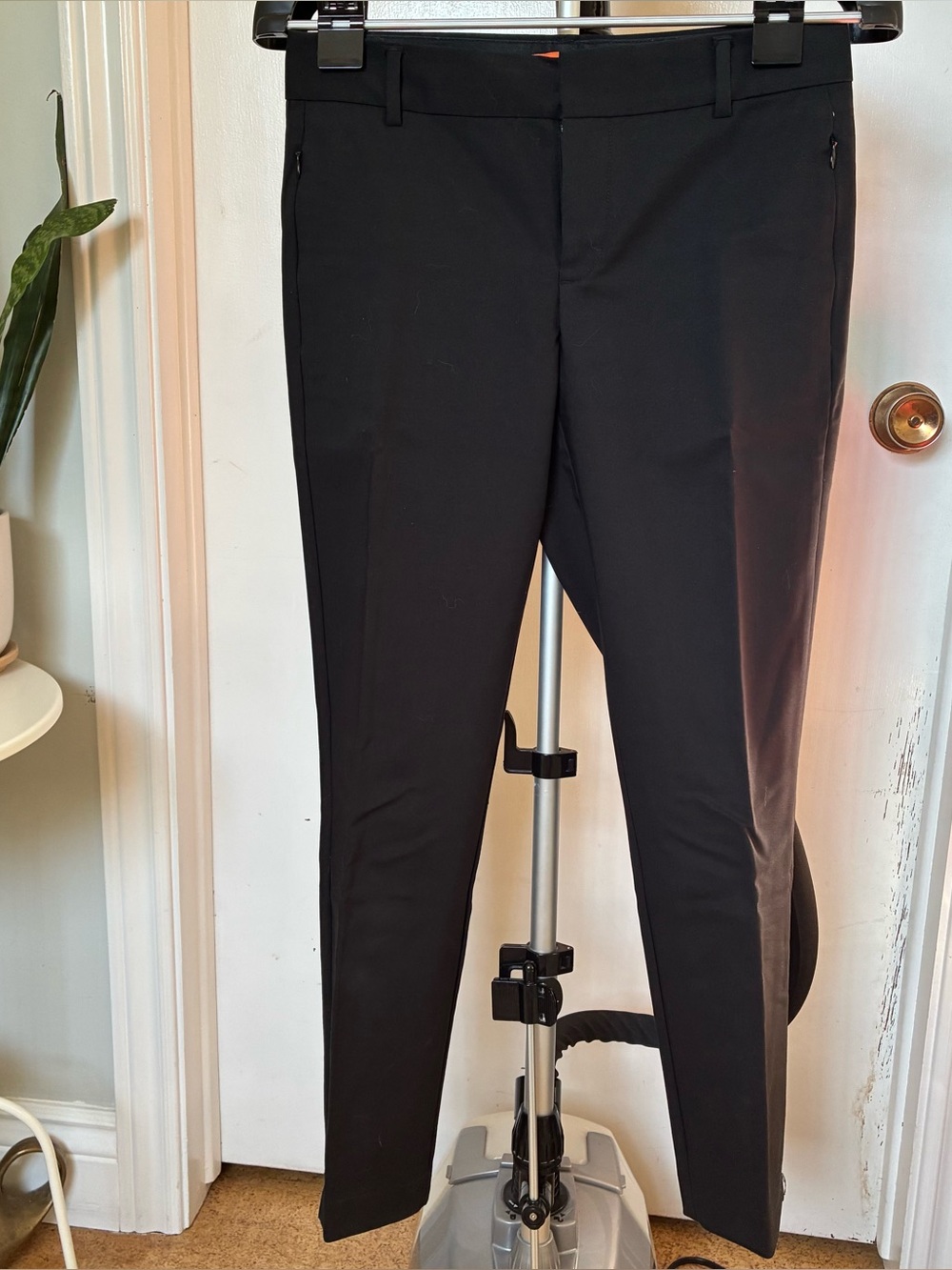 BLACK STRAIGHT LEG TROUSERS